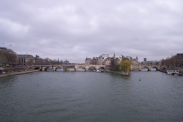 Ile de la Cite divides the Seine, Left and Rught banks, Paris