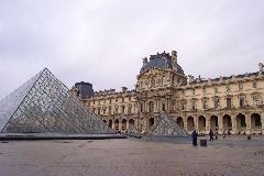 Outside the Louvre, New and Old