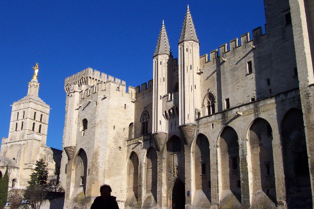 Outside the papal palace in Avignon