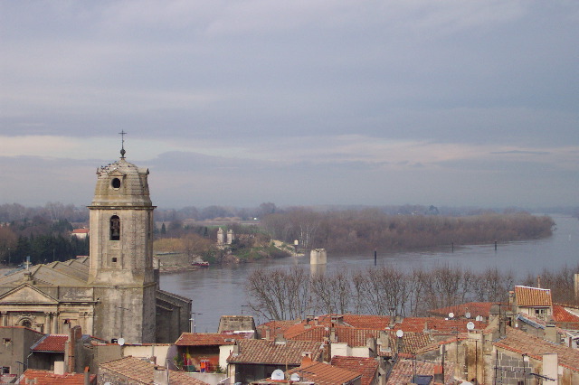 View over Arles from the top of the Roman Amphitheatre