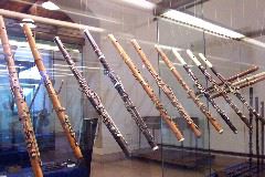 Flutes displayed in the Castello Sforzesco, Musical instrument museum, Milan