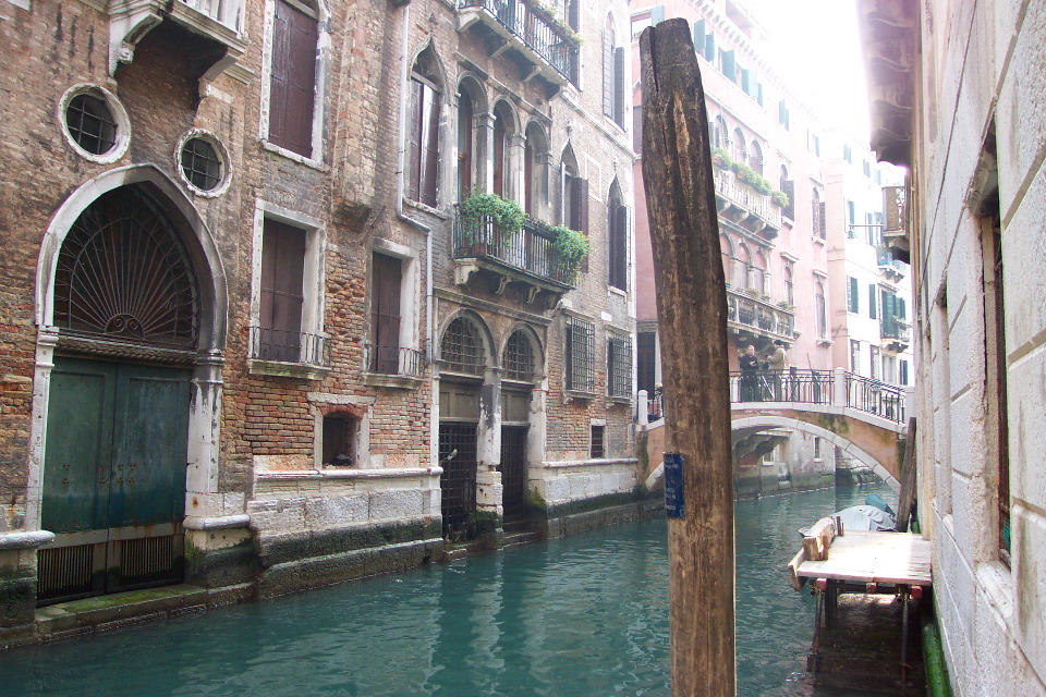 Homes along a canal, Venice